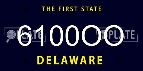 6100OO Delaware License Plate