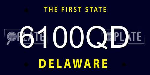 6100QD Delaware License Plate