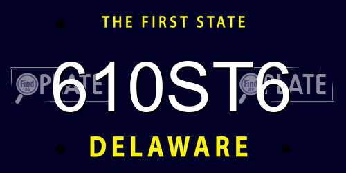 610ST6 Delaware License Plate