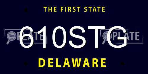 610STG Delaware License Plate