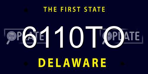 6110TO Delaware License Plate