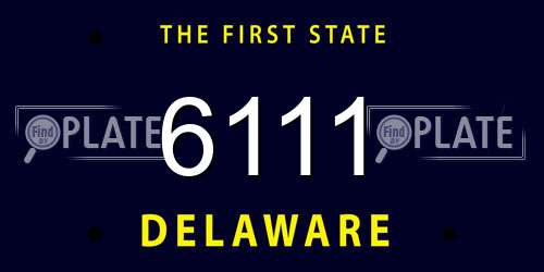 6111 Delaware License Plate