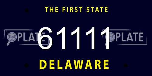 61111 Delaware License Plate