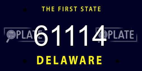 61114 Delaware License Plate