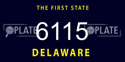 6115 Delaware License Plate