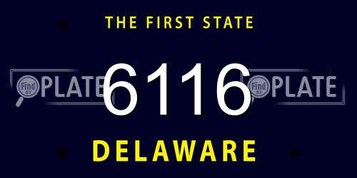 6116 Delaware License Plate