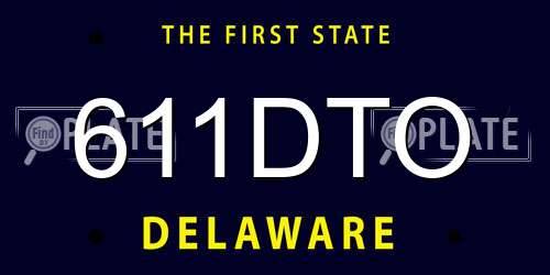 611DTO Delaware License Plate
