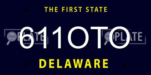611OTO Delaware License Plate