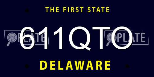 611QTO Delaware License Plate