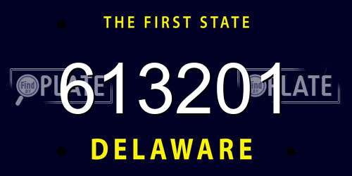 613201 Delaware License Plate