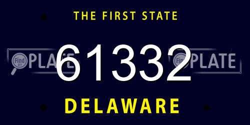 61332 Delaware License Plate