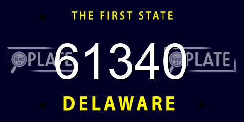 61340 Delaware License Plate