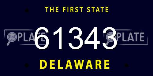 61343 Delaware License Plate
