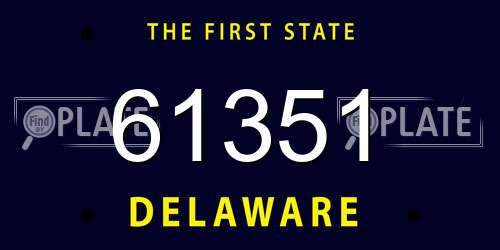 61351 Delaware License Plate
