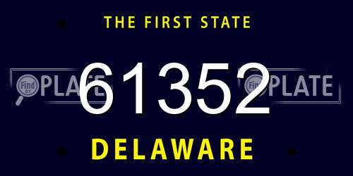 61352 Delaware License Plate