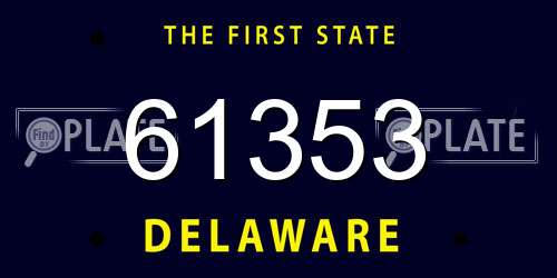 61353 Delaware License Plate