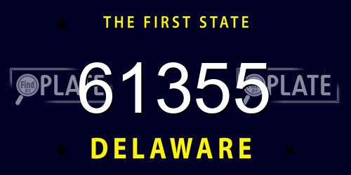 61355 Delaware License Plate
