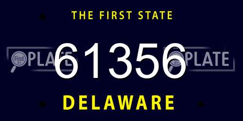 61356 Delaware License Plate
