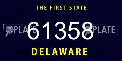 61358 Delaware License Plate