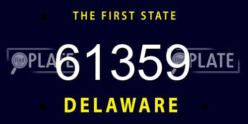 61359 Delaware License Plate