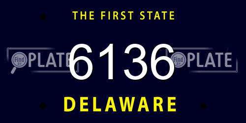 6136 Delaware License Plate