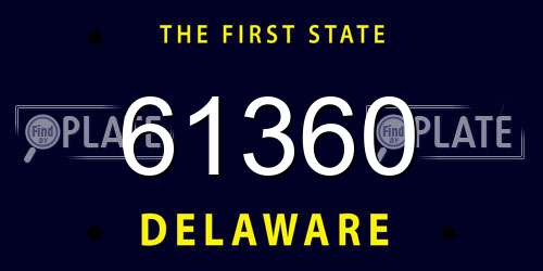 61360 Delaware License Plate