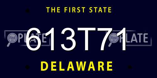 613T71 Delaware License Plate