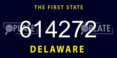 614272 Delaware License Plate