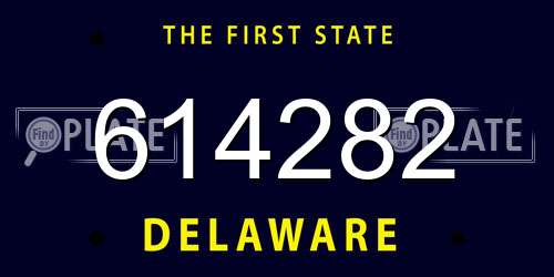 614282 Delaware License Plate