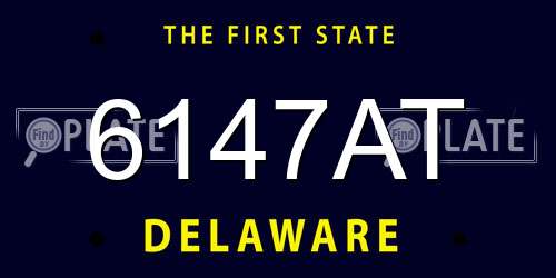 6147AT Delaware License Plate