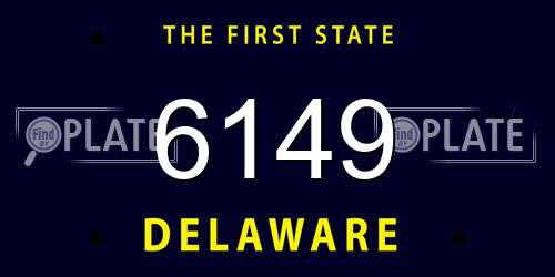 6149 Delaware License Plate