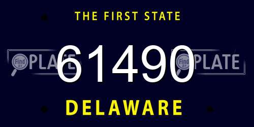 61490 Delaware License Plate