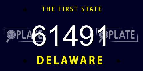 61491 Delaware License Plate