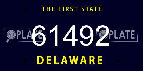 61492 Delaware License Plate