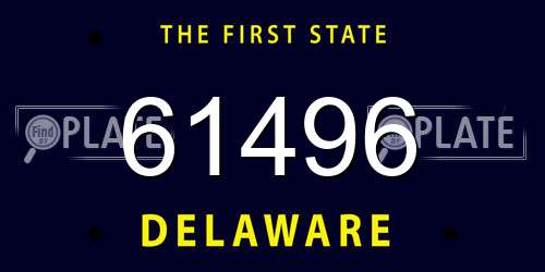 61496 Delaware License Plate
