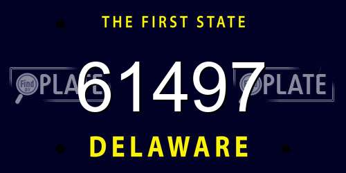 61497 Delaware License Plate