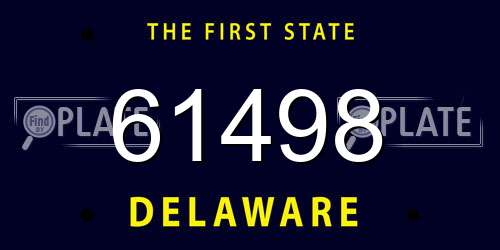 61498 Delaware License Plate