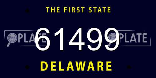 61499 Delaware License Plate