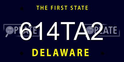 614TA2 Delaware License Plate