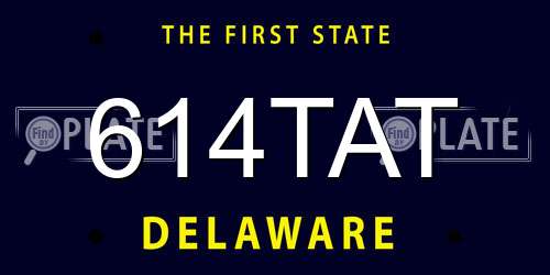 614TAT Delaware License Plate