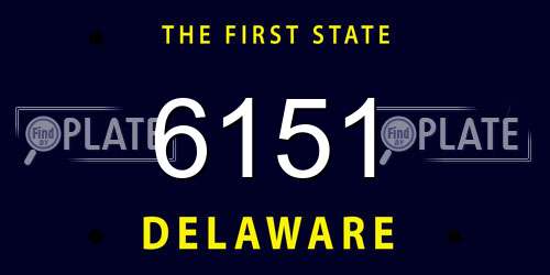 6151 Delaware License Plate