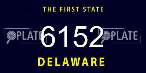 6152 Delaware License Plate