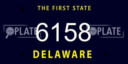 6158 Delaware License Plate