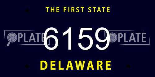6159 Delaware License Plate