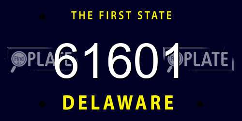 61601 Delaware License Plate