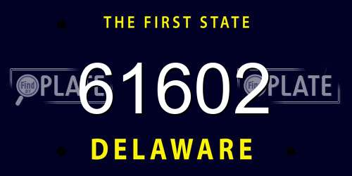 61602 Delaware License Plate
