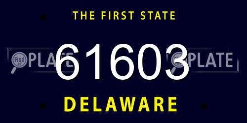 61603 Delaware License Plate