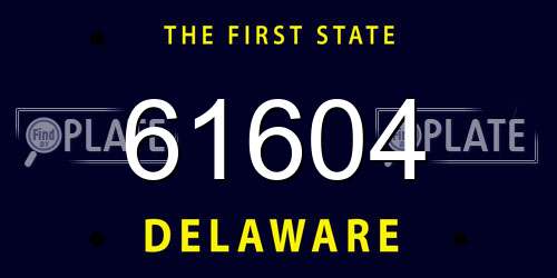 61604 Delaware License Plate