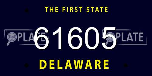 61605 Delaware License Plate