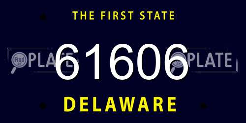 61606 Delaware License Plate